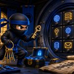 digital access risk illustrated with a NinjaWeb ninja securing domain hosting and admin keys