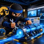 fast website system illustrated with a NinjaWeb ninja tuning hosting pages and performance signals