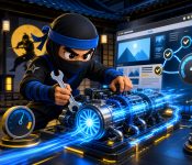 fast website system illustrated with a NinjaWeb ninja tuning hosting pages and performance signals