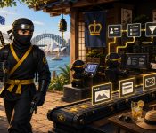 Kings Birthday long weekend illustrated with a NinjaWeb ninja stepping away while automated website, form, CRM and lead workflows keep running