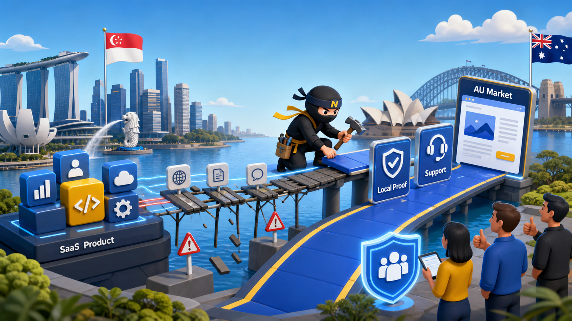Why Singapore SaaS Companies Lose Trust When Australia Looks Like an Afterthought illustrated as a NinjaWeb featured image