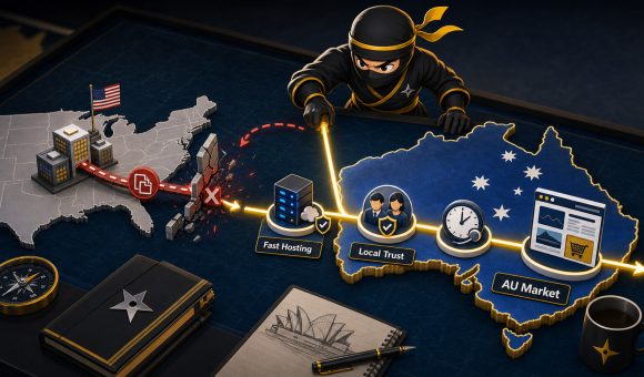 US companies selling into Australia shown as a NinjaWeb strategist rebuilding a US route into an Australian market path