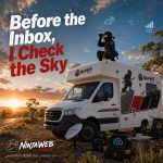 Before the Inbox, I Check the Sky illustrated as a NinjaWeb featured image
