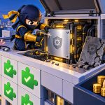 PHP vulnerabilities illustrated by a NinjaWeb operator patching a server core above separate plugin tiles