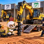 NinjaWeb operators check excavator hire availability, maintenance and a matching auger before dispatch
